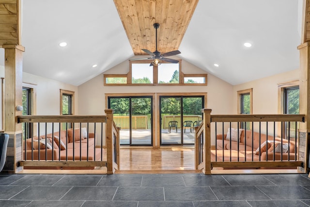 interior details with ceiling fan