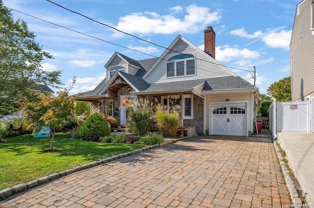 view of front facade featuring a front yard