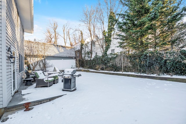 view of snowy yard