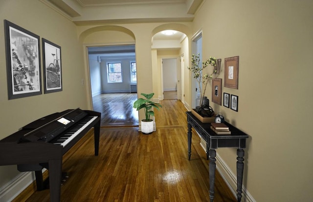 hallway featuring hardwood / wood-style floors