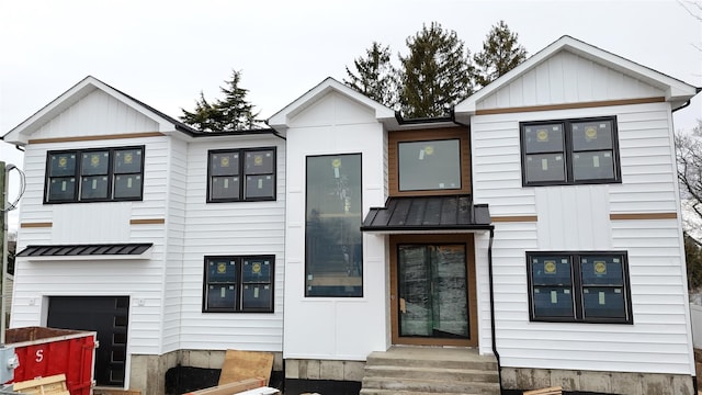 view of modern inspired farmhouse