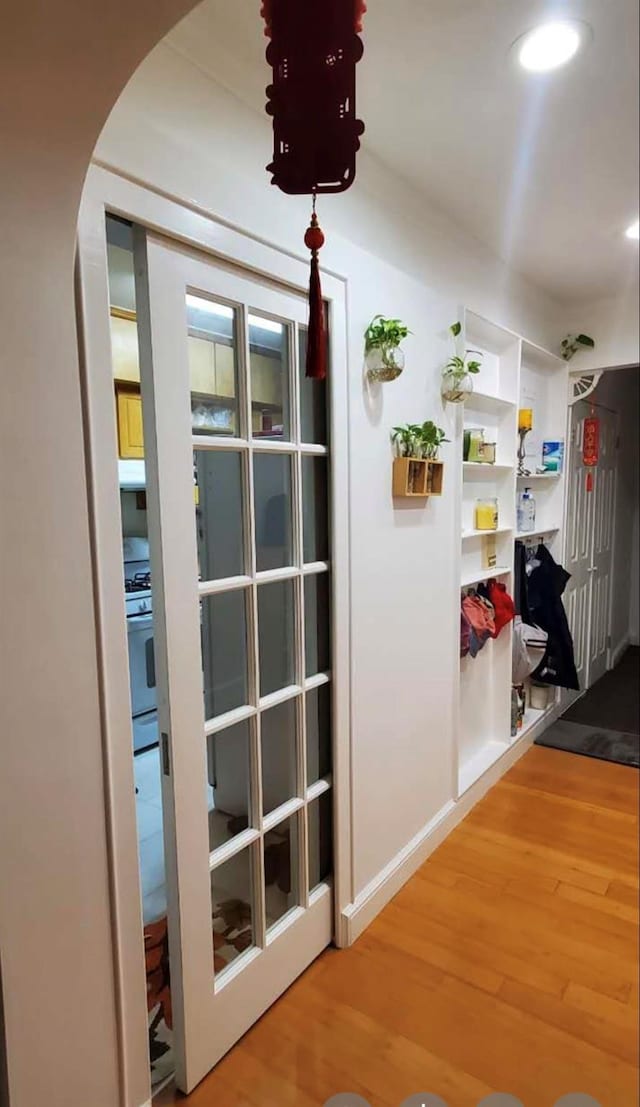 interior space featuring wood-type flooring