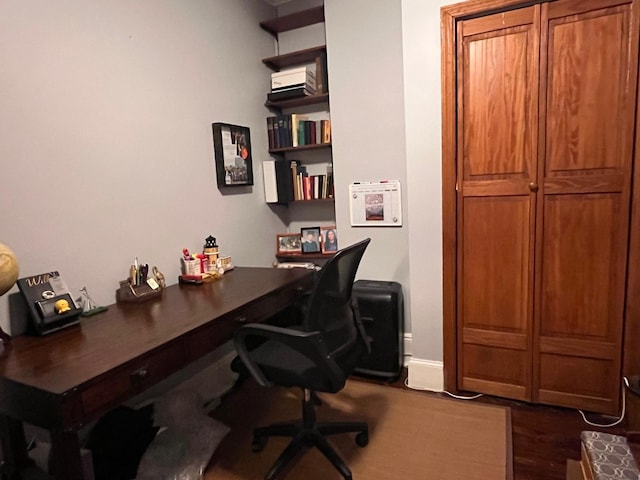 office featuring dark wood-type flooring