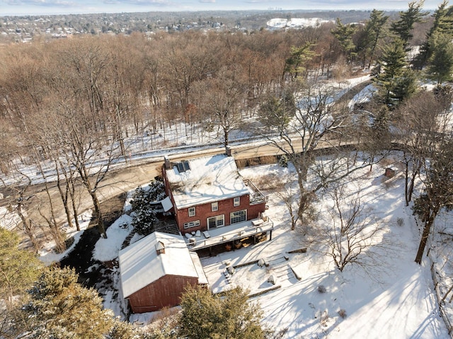 view of snowy aerial view