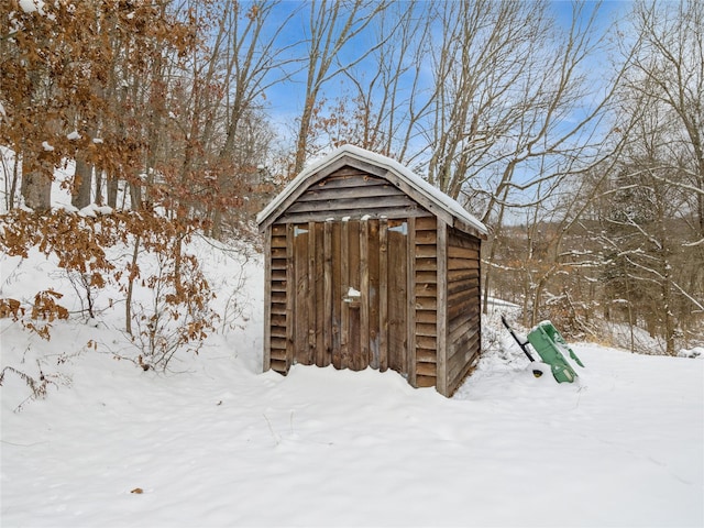 view of snow covered structure