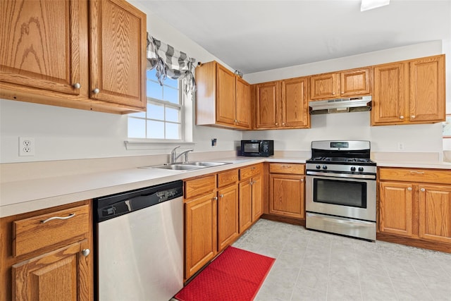 kitchen with stainless steel appliances and sink