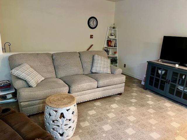 living room featuring carpet floors