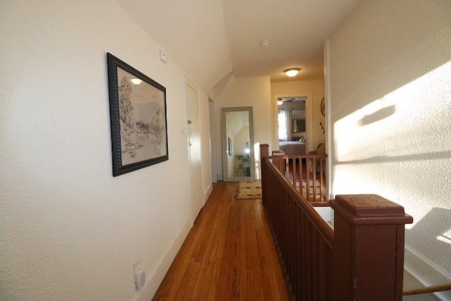 corridor featuring dark hardwood / wood-style flooring