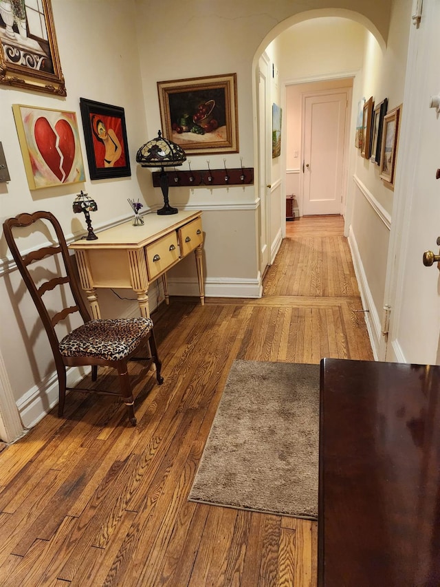 hall featuring hardwood / wood-style flooring