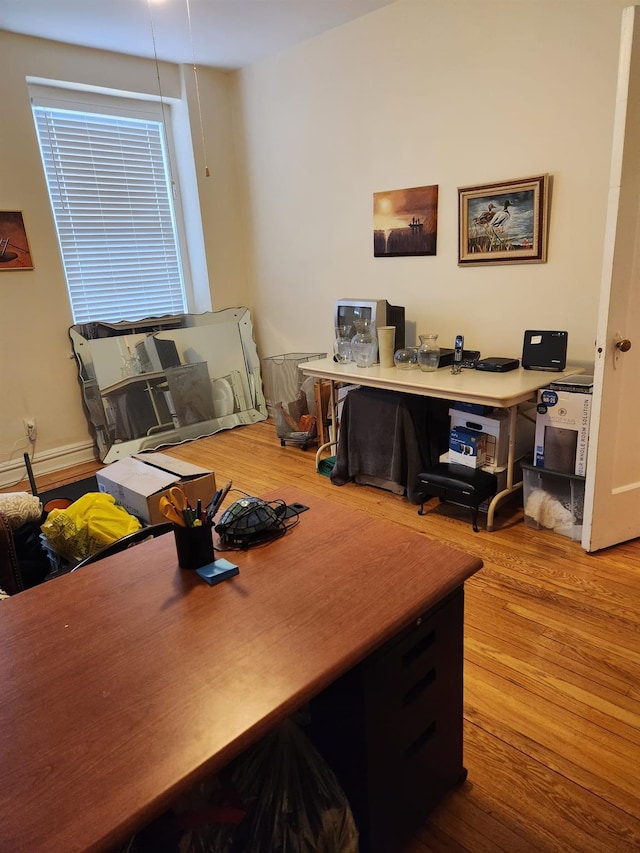 office space featuring hardwood / wood-style flooring