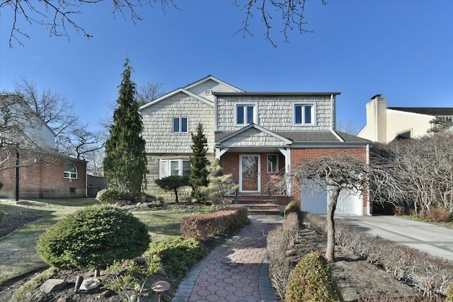 view of front property with a garage