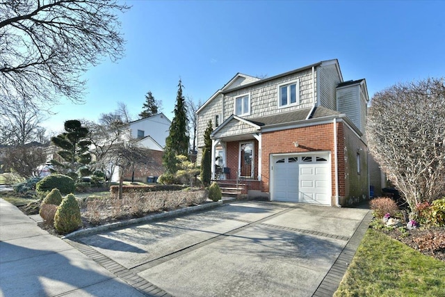 front facade with a garage