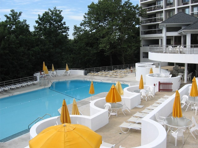 view of pool with a patio