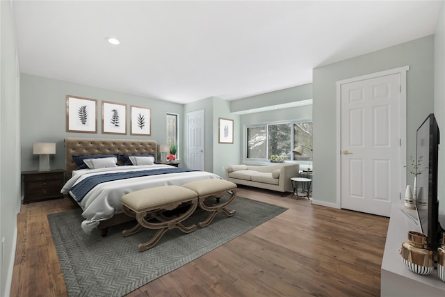 bedroom with wood-type flooring