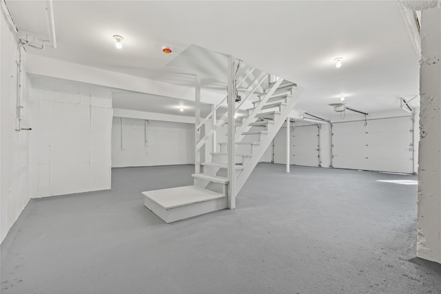 basement with stairs