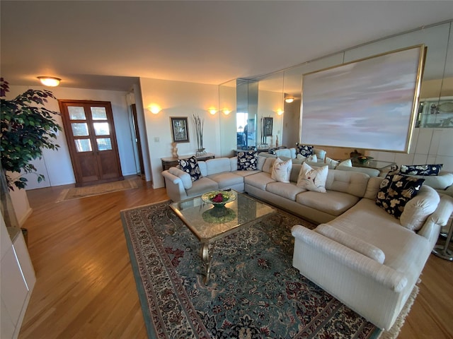 living room featuring light hardwood / wood-style flooring