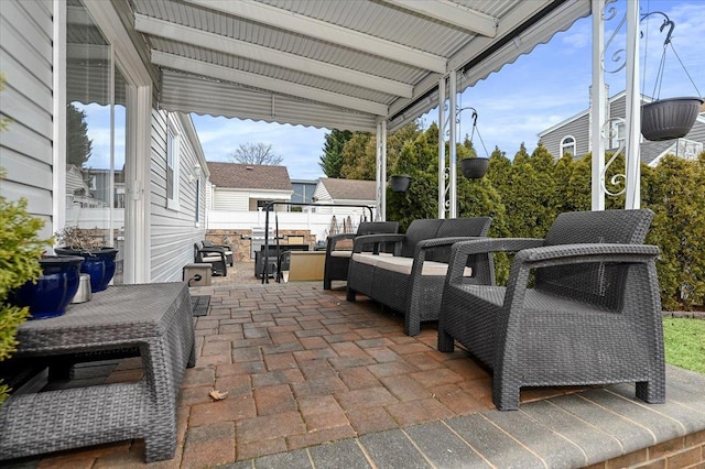 view of patio / terrace featuring an outdoor hangout area