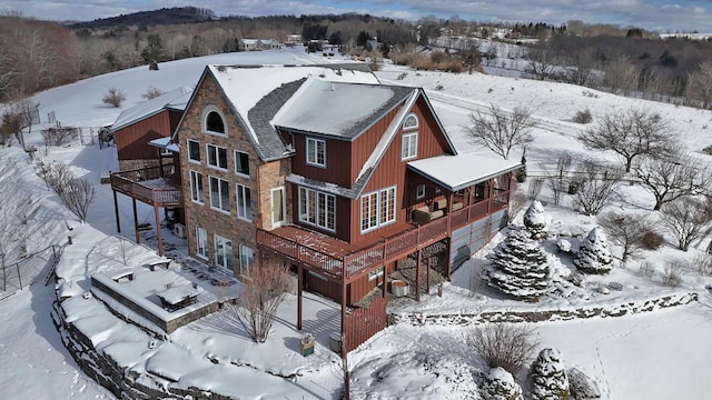 view of snowy aerial view