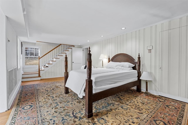 bedroom featuring wood-type flooring