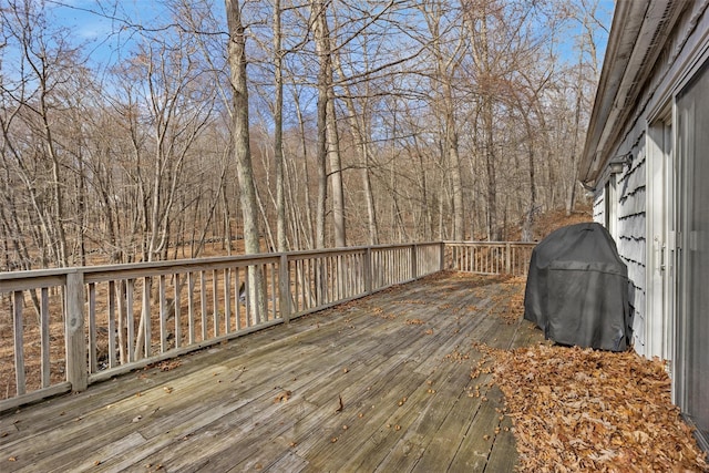 deck with area for grilling