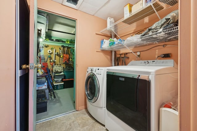 laundry area featuring washing machine and dryer