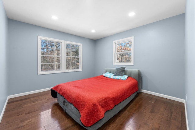 bedroom featuring dark wood-type flooring