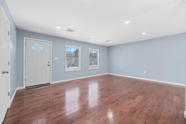 foyer entrance with wood-type flooring