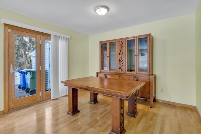 dining room featuring light hardwood / wood-style floors