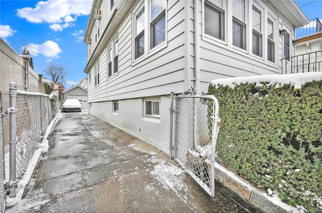 view of property exterior with a garage