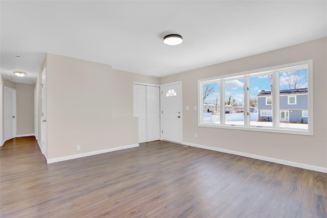 interior space featuring dark wood-type flooring