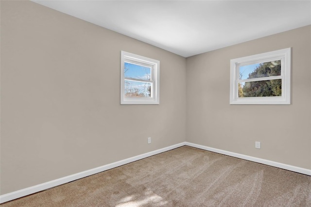 view of carpeted spare room