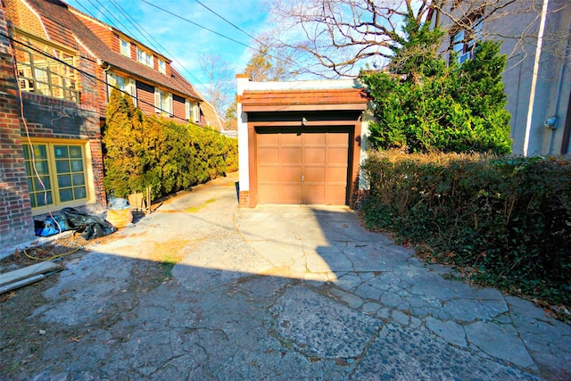 view of garage