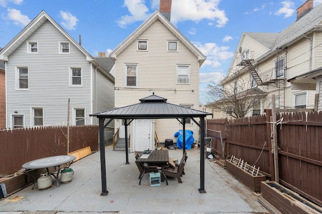 view of patio featuring a gazebo