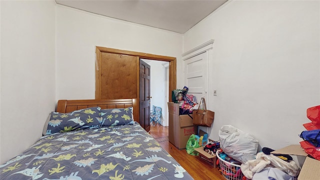 bedroom featuring wood-type flooring