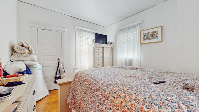 bedroom featuring light hardwood / wood-style floors