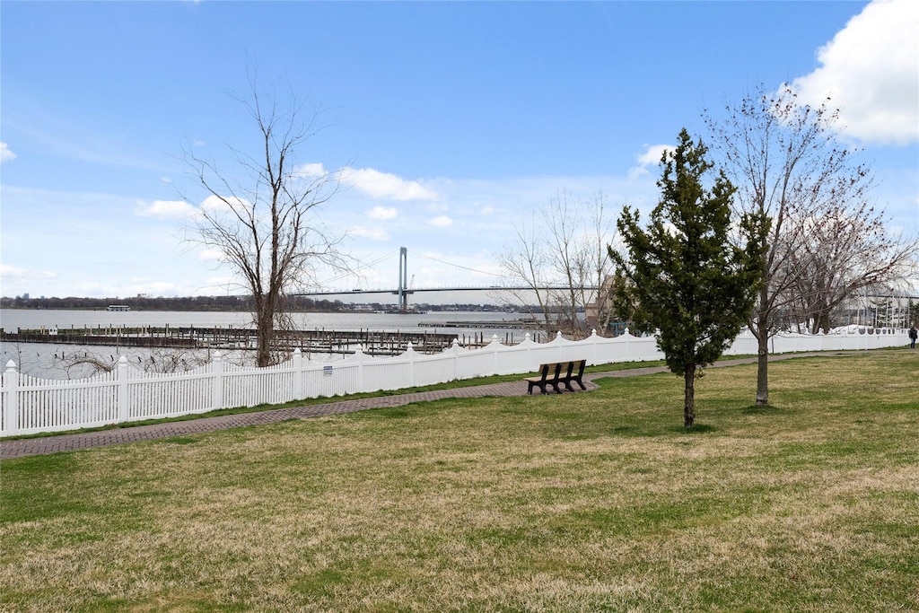 view of yard featuring a water view