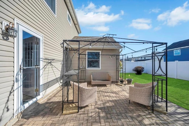 view of patio with an outdoor hangout area