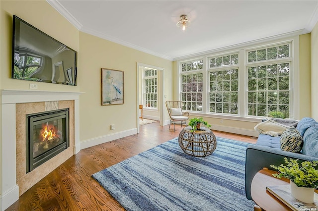 sunroom / solarium featuring a fireplace