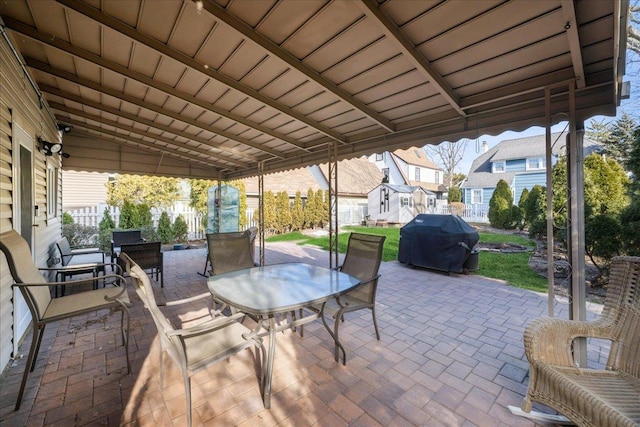 view of patio / terrace with a grill