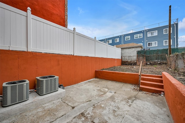 view of patio featuring central AC unit