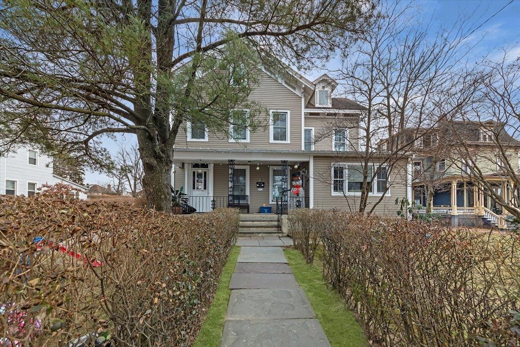 view of front of property with a porch