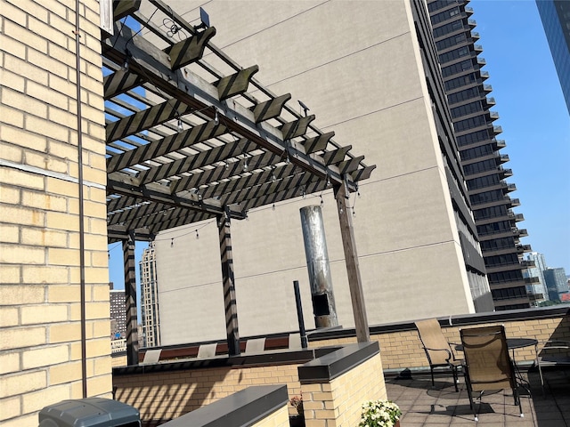 view of patio / terrace featuring a pergola