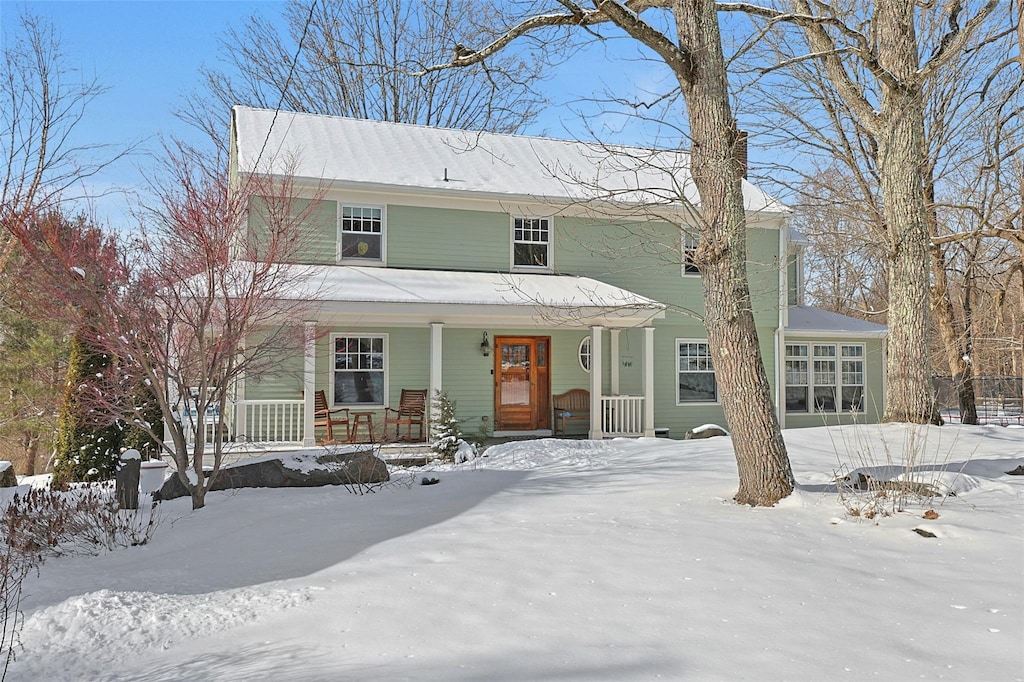 view of front of home with covered porch