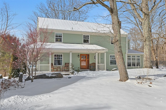 view of front of home with covered porch