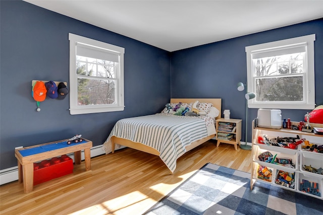 bedroom with hardwood / wood-style floors