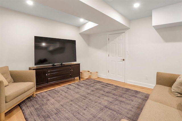 living room featuring light hardwood / wood-style floors