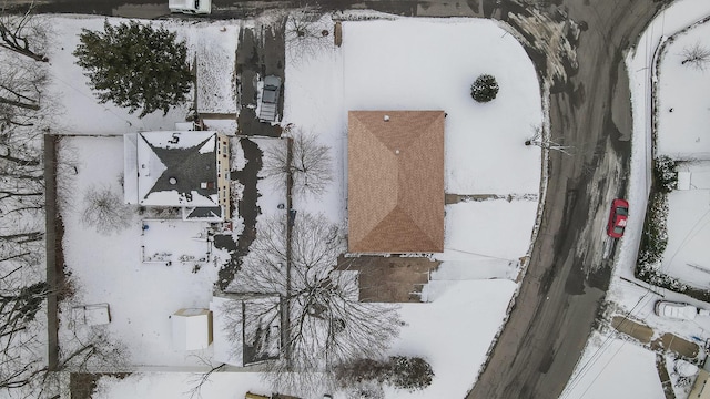 view of snowy aerial view