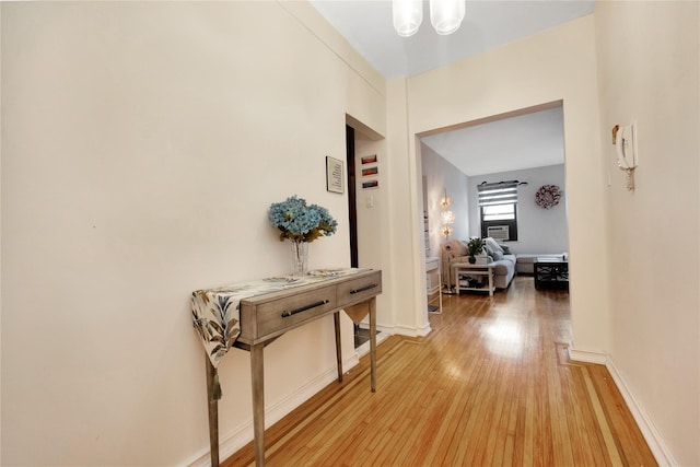 hall featuring hardwood / wood-style floors