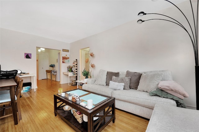 living room featuring hardwood / wood-style flooring