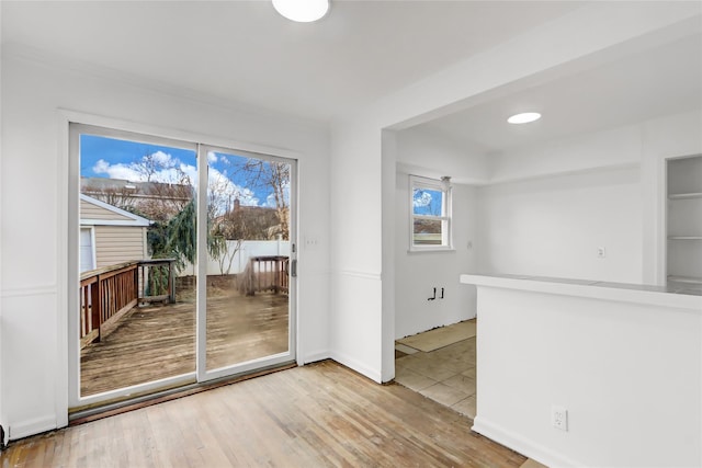 interior space with hardwood / wood-style flooring